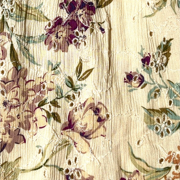 American Eagle Floral Romper NWT size L Beige Pink Summer Girlhoodcore Feminine - Picture 9 of 13